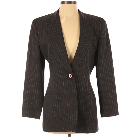 Cynthia Steffe Striped Wool Blend Blazer - Picture 1 of 5